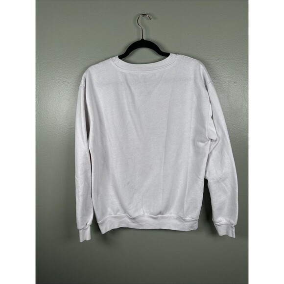 Disney Mickey Mouse "OH BOY" White Sweatshirt (small Stains) Juniors‎ Sz Large - Picture 5 of 9